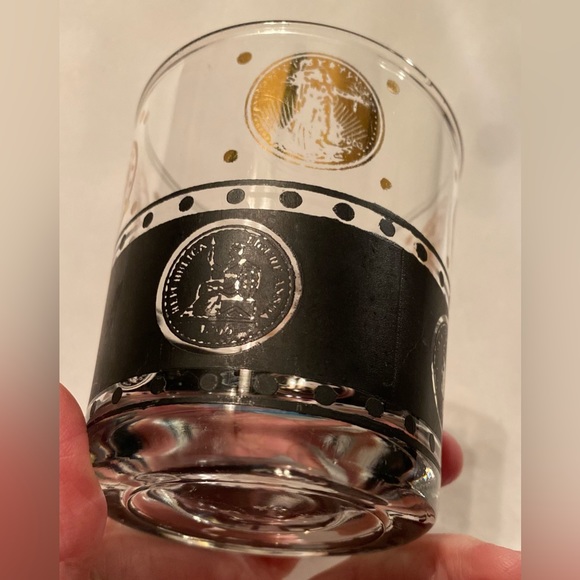Black & Gold World Coin Old Fashioned Glass - Picture 5 of 7